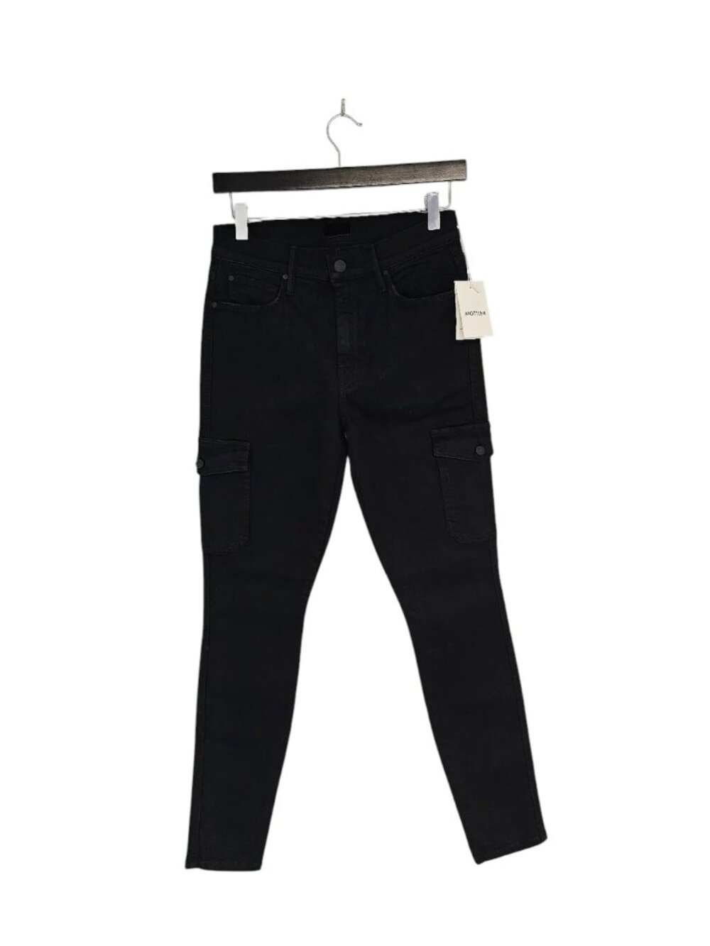 MOTHER The Charmer Cargo High Rise Skinny Not Guilty Black Jeans 27 NWT
